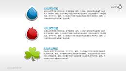 金属镶边的水滴、火焰和三叶草图标素材