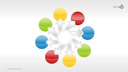 并列关系的彩色玻璃球PPT素材