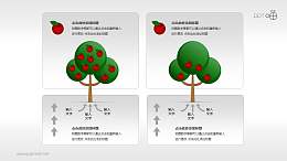 果實(shí)累累與稀疏的對比樹形圖PPT模板