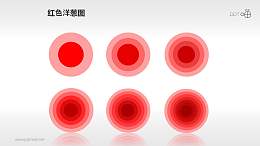 一组不同层数的洋葱图PPT素材(红色)