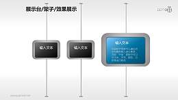 蓝黑立体大小对比的展示板PPT模板