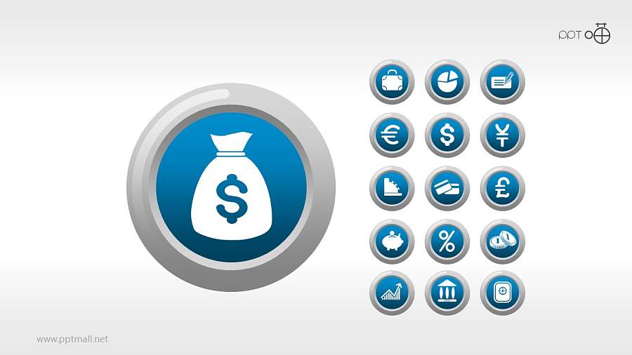经济相关的符号logo素材PPT模板下载