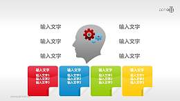 表达创意构思的四部分并列PPT素材