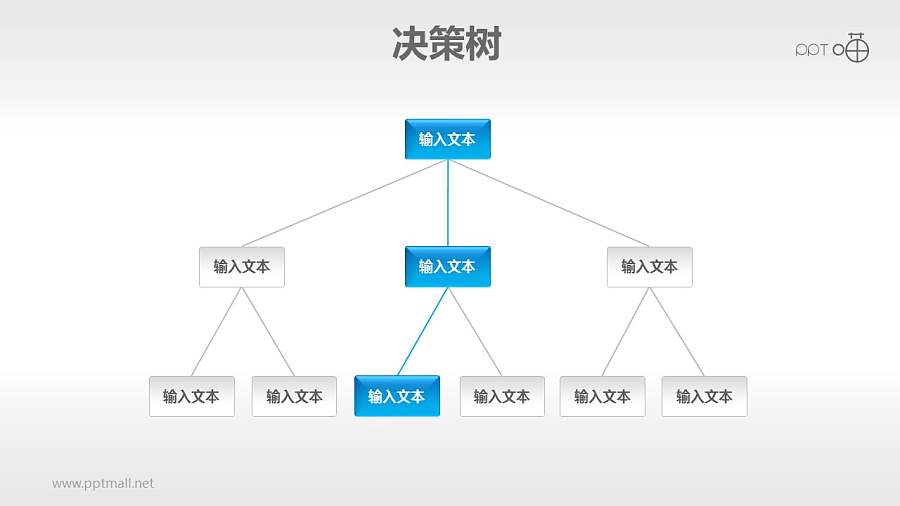 蓝色清新决策树PPT模板下载