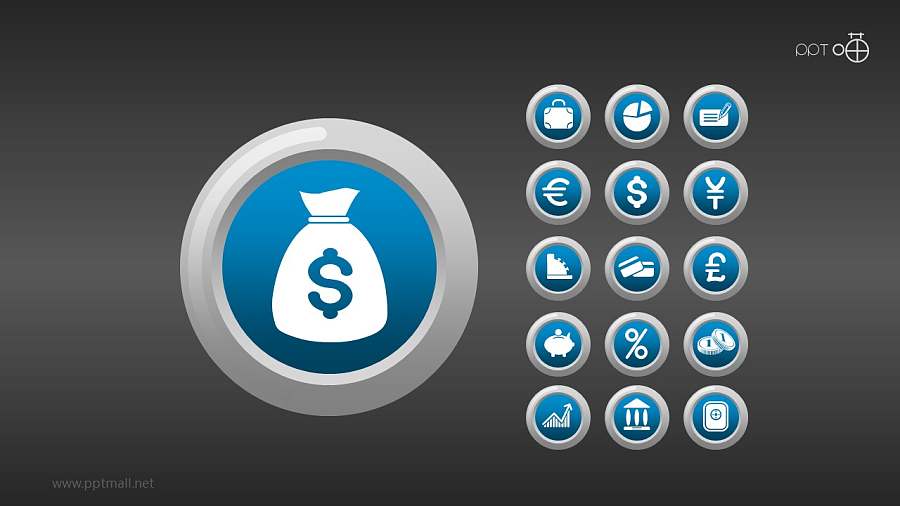 经济相关的符号logo素材PPT模板下载