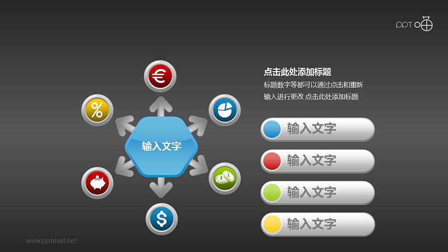 涵盖六部分的经济概念主题PPT模板下载