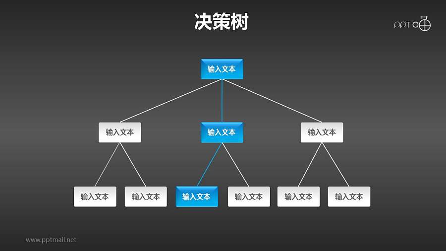 蓝色清新决策树PPT模板下载