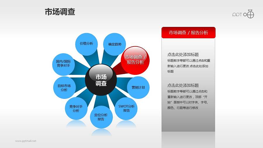 市场调查素材-中心发散的玻璃珠概念图
