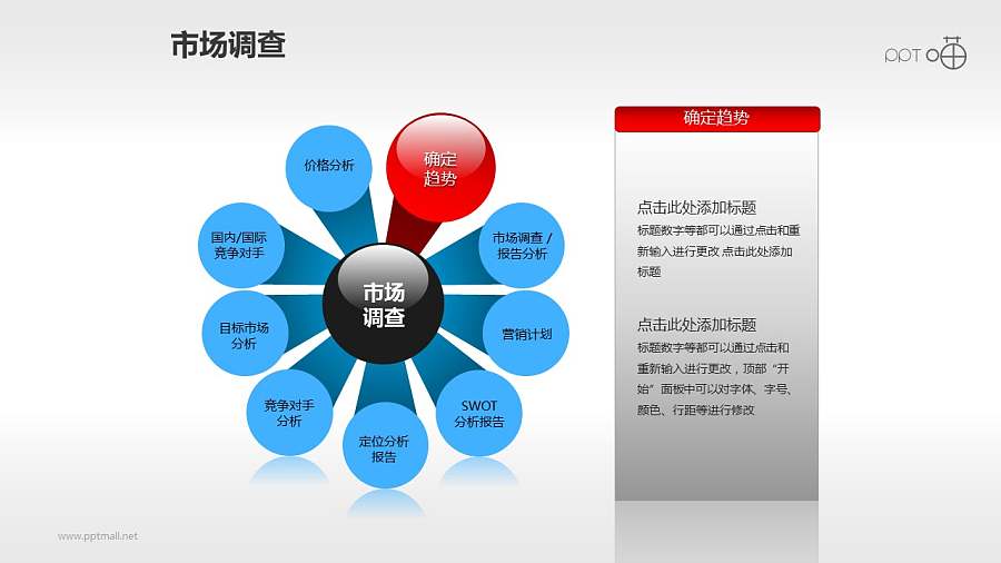 市场调查素材-中心发散的玻璃珠概念图