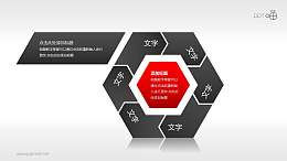 红黑遒劲六边形循环图组PPT模板下载