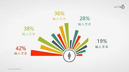 爆炸型的柱状图PPT素材下载