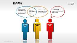 带对话框的彩色质感小人素材