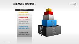 表达职业生涯的方块堆积金字塔PPT素材