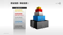 表达职业生涯的方块堆积金字塔PPT素材