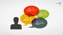 表达思维与交流的扁平化人像和气泡对话框素材