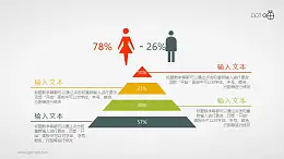 扁平化金字塔型的面积图ppt素材