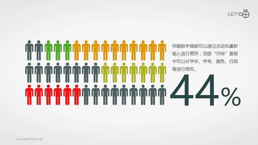 扁平化彩色小人填充的百分比数据图素材