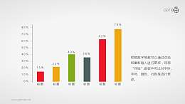 扁平化的彩色柱状图PPT素材