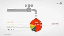 表达水资源状况的扁平化饼图素材