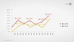 线条简洁的折线图PPT素材