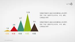 扁平化的三角变形柱状图PPT素材