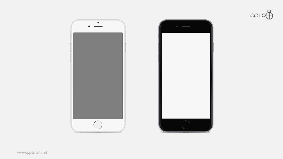 黑白两款iphone5s苹果手机高清PPT素材