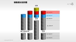 反映销售/经济等数据变化的立体质感柱状图PPT素材(13)
