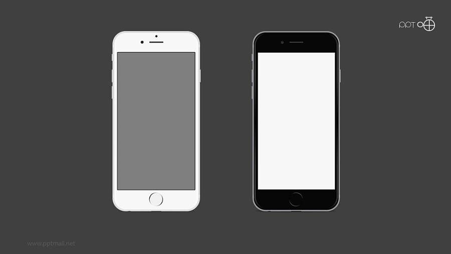 黑白两款iphone5s苹果手机高清PPT素材