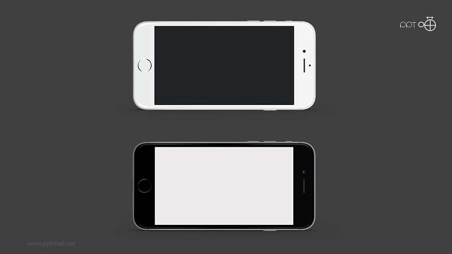 黑白两款iphone6/6s苹果手机高清PPT素材