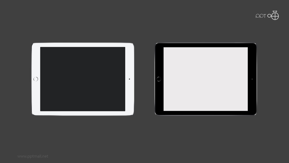 黑白兩款蘋果iPad高清無背景圖片素材