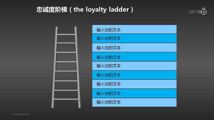 企业文化的忠诚度阶梯商务PPT素材(2)