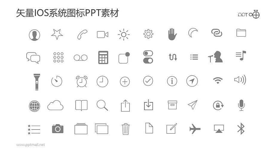 矢量IOS系统图标PPT素材