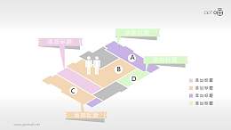 平面拼图PPT模板素材