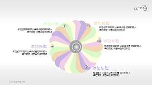 旋转花瓣样式示意图PPT模板可下载