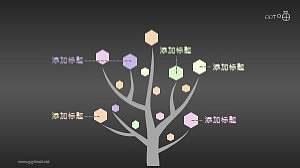 树状样式结构的PPT素材模板