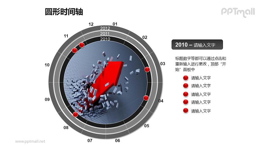 一整套圆形时间轴PPT素材包