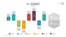 一组男女数据占比对比的PPT图表数据素材