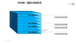 3D方框之多部分正方体内部并列关系PPT素材下载