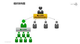 组织架构图之3层级上下等级图形PPT素材下载