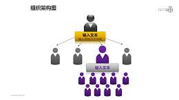 组织架构图之3层级紫色上下等级图形PPT素材下载