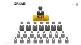 组织架构图之黑白灰4层级等级管理关系图形PPT素材下载