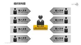 组织架构图之重点突出等级管理关系图形PPT素材下载