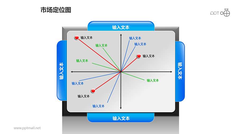 市场定位图之“放射型”圆点位置分布图形PPT素材下载