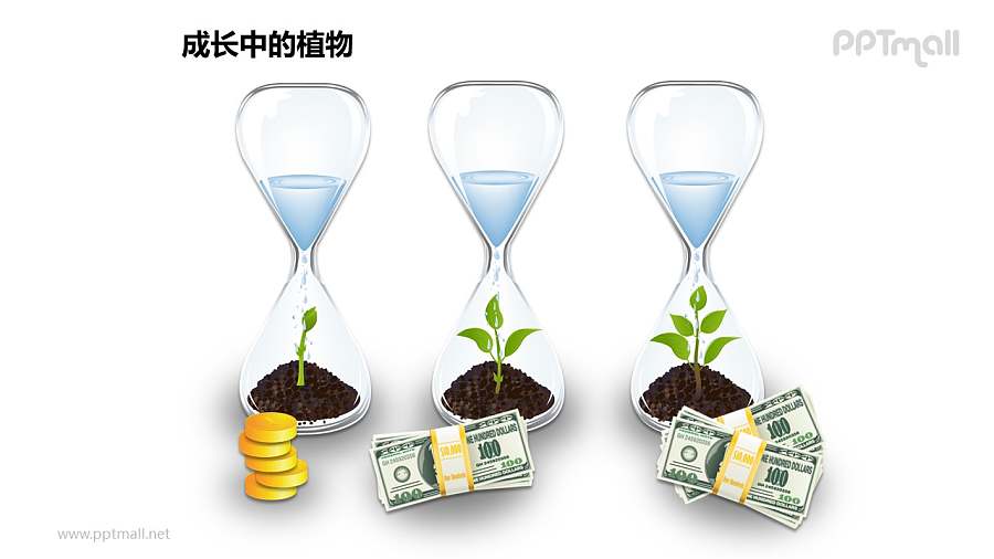 成长中的植物之漏斗中的植物图形素材下载