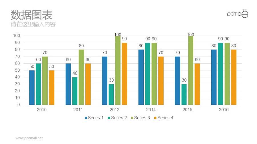 多列条形图扁平化彩色动态PPT模板下载