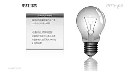 電燈創(chuàng)意—精美3D電燈泡+文字說明PPT圖形素材