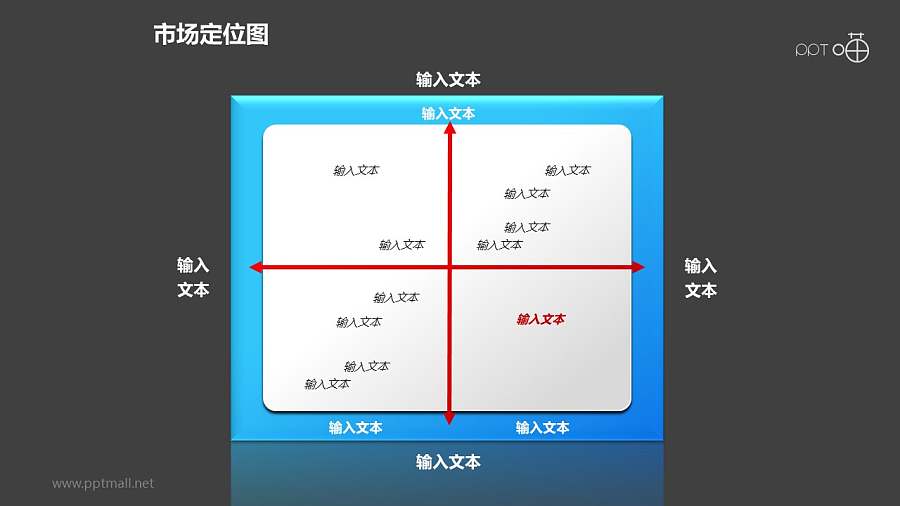 市场定位图之文本说明位置分布图形PPT素材下载