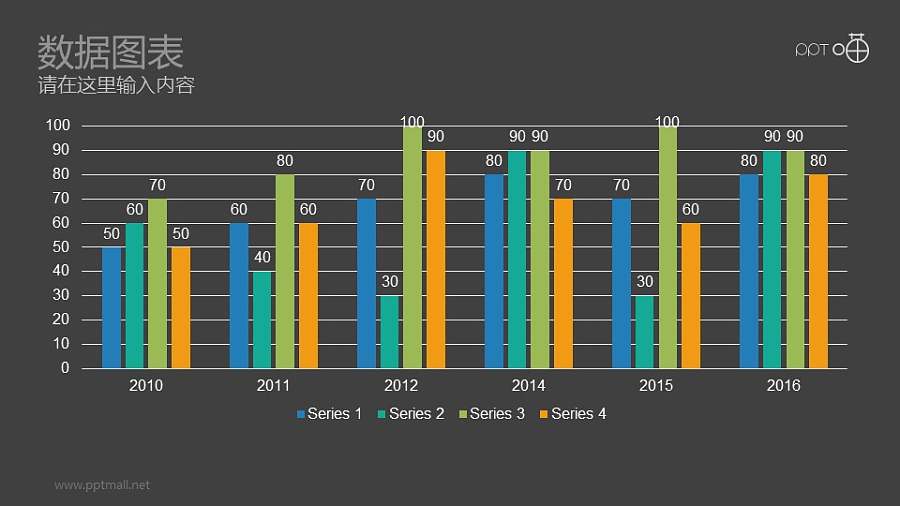 多列条形图扁平化彩色动态PPT模板下载