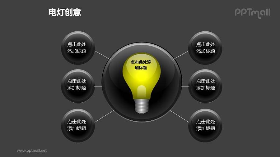 电灯创意—1+6发散汇聚结构灯泡PPT