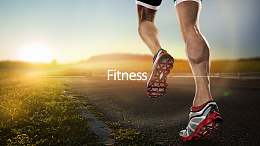 健身跑步全图型PPT模板下载